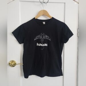 Black Graphic Crewneck Short Sleeve Youth Surf/Island Tee Size Y L